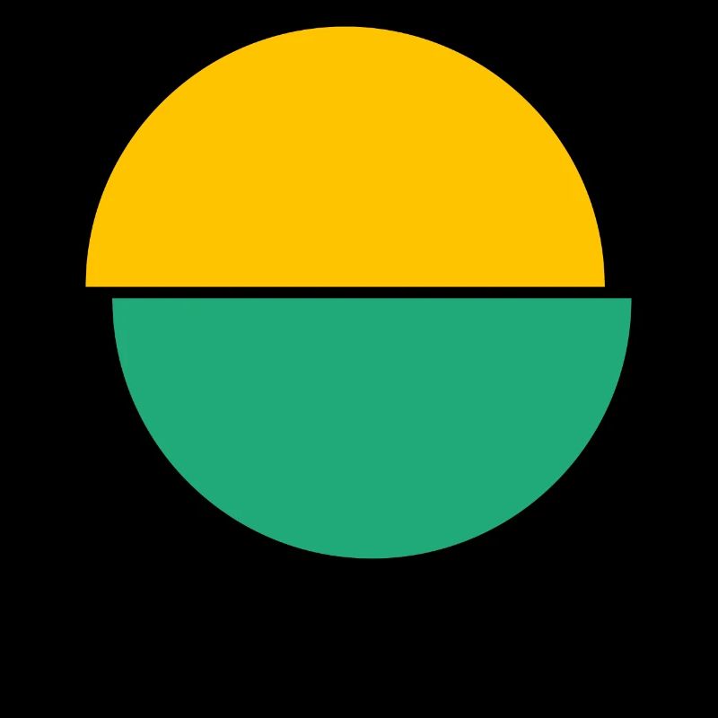 Split Circles Yellow And Green Design
