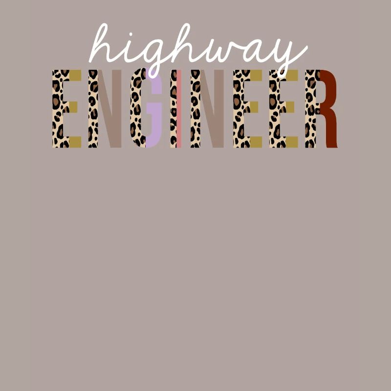 Highway Engineer Leopard Print Funny Gift