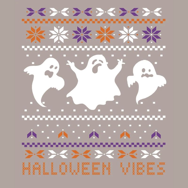 Stitch Pattern Ghost Creatures Vibes Halloween