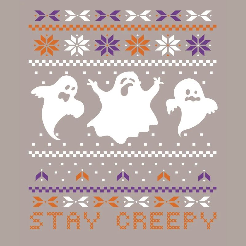 Stitch Pattern Ghost Creatures Creepy Halloween