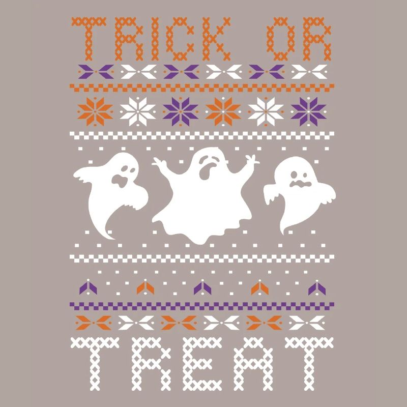 Stitch Pattern Ghost Creatures Trick Halloween