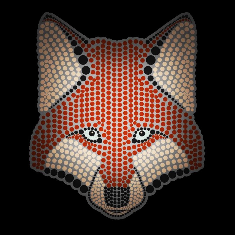 Conception d'animal de la forêt de renard parsemée de tête d'animal