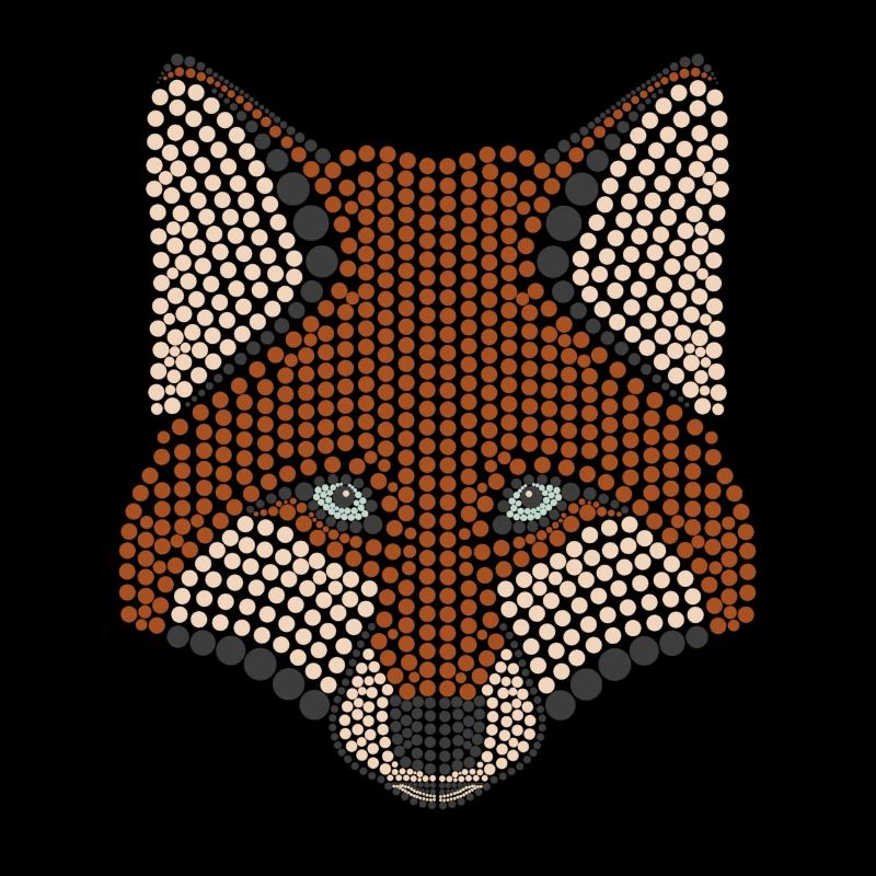 Conception d'animal de la forêt de renard parsemée de tête d'animal