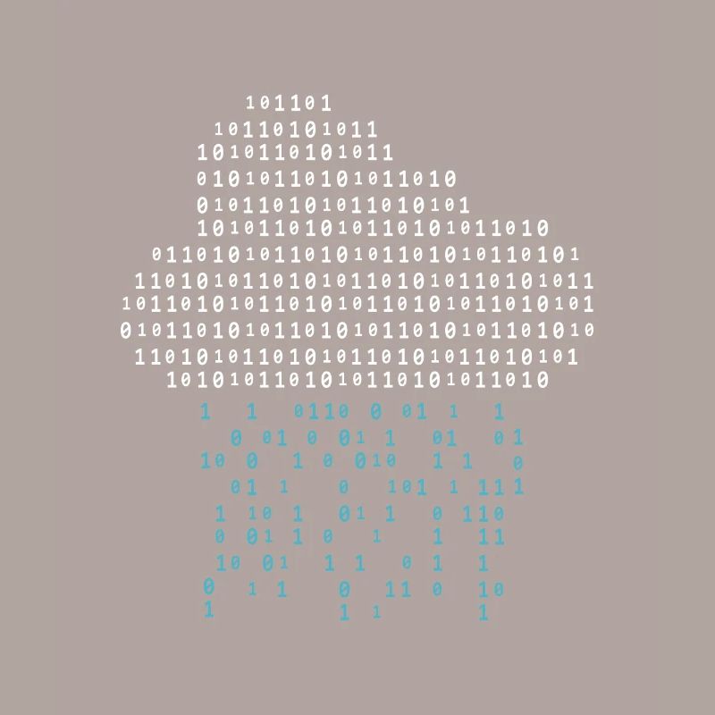 Programmeur - code binaire nuage pluie