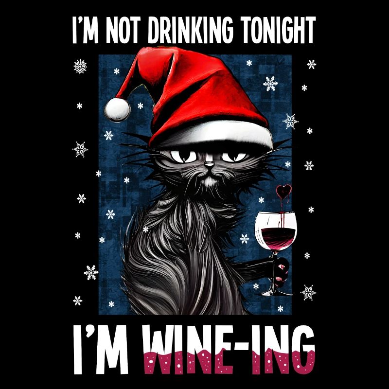 Cadeau de vin de verre de verre de vin de chat de chat de Noël