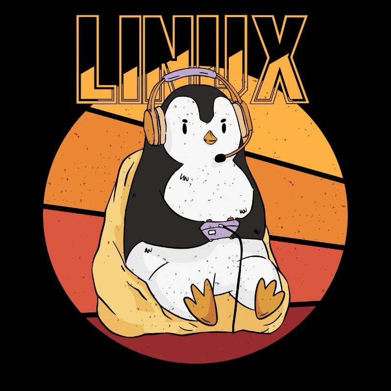 Gamer Penguin Linux Root Party Nerd Programmer Com