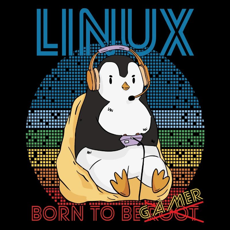 Gamer Linux Born To Be Root Geek Game Programmer A