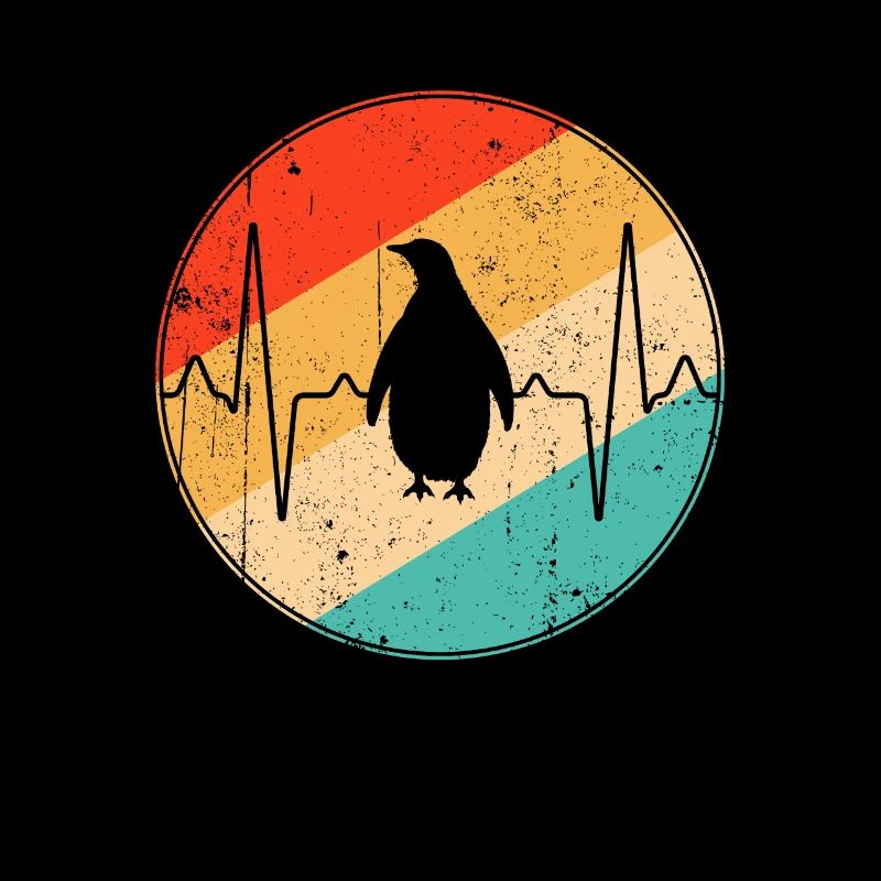 Pinguin Retro Herzschlag