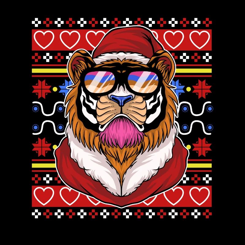 Pull de Noël moche Tshirt Weihnachten Tiger