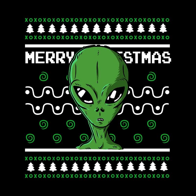 Ugly Christmas Sweater Tshirt Weihnachten Alien