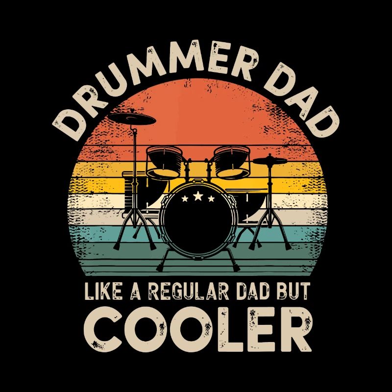 Vintage Drummer Dad Like A Regular Retro Drums Dad