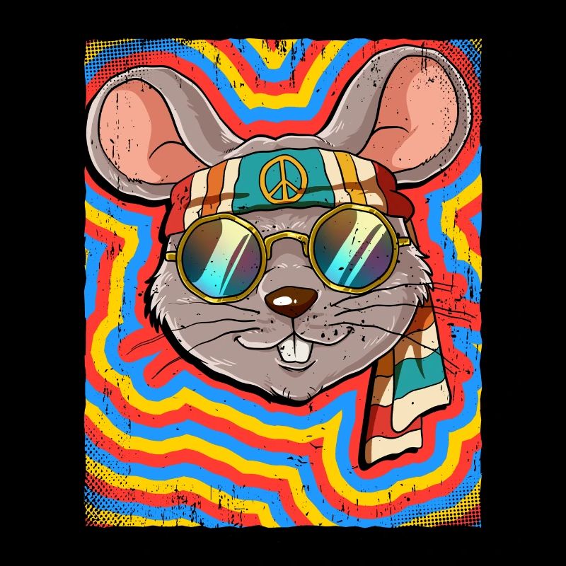 Hippie Mouse Psychédélique Trippy