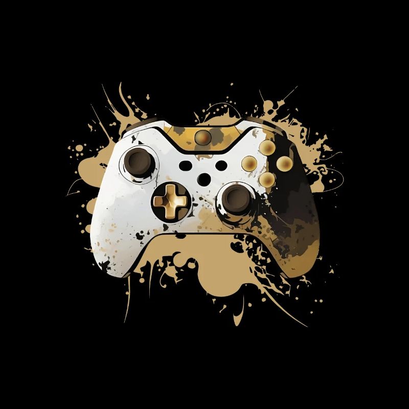 Goldener Premium Gaming Controller Splash Art