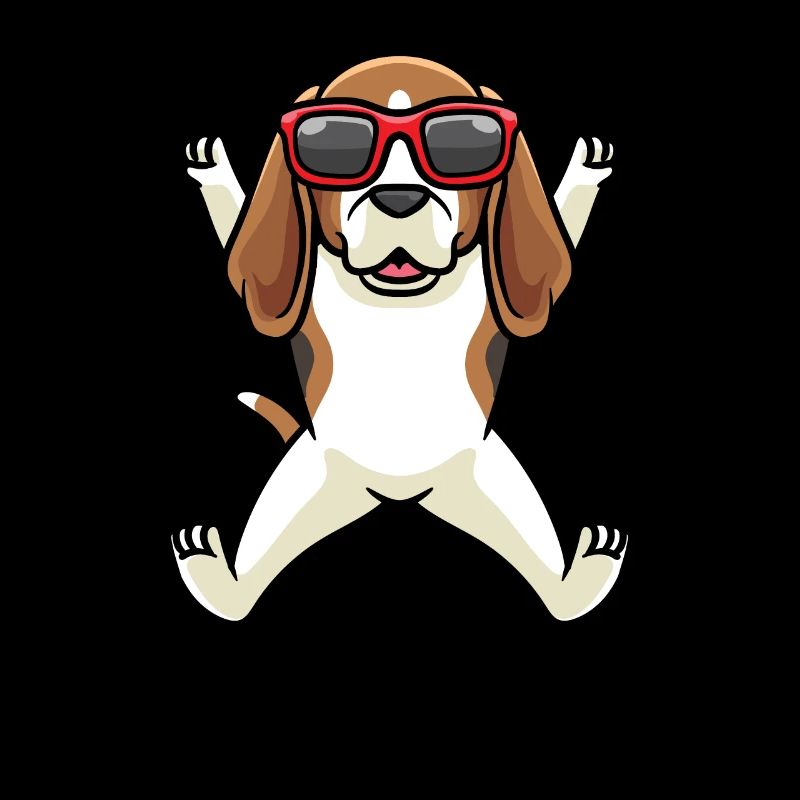 Chien Beagle dansant avec des lunettes de soleil