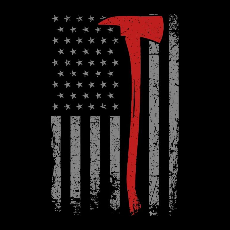 Wildland Firefighter Axe American Flag Thin Red Li