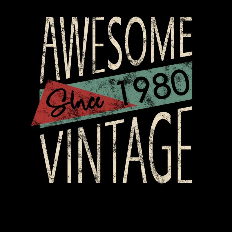 Awesome Since 1980 Retro Vintage Design