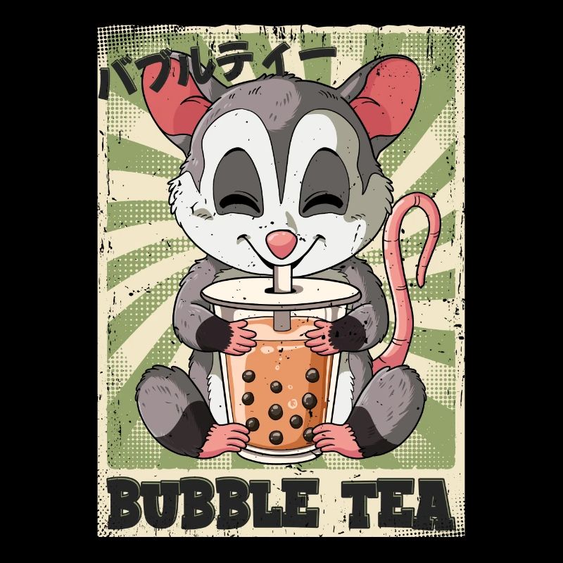 Boba Tea Opossum Bubble Tea