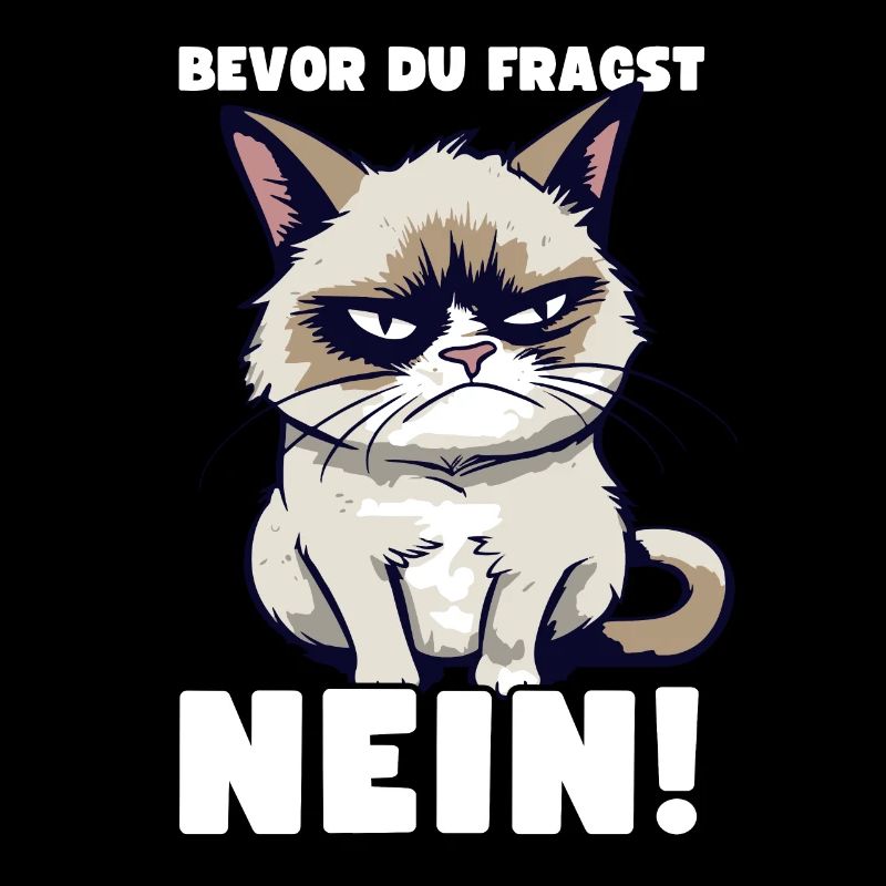 Grump Cat - Bevor Du Fragst Nein! Zynischer Spruch