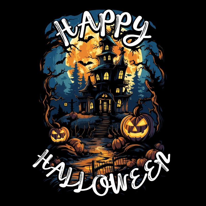Happy Halloween with spooky pumpkin design