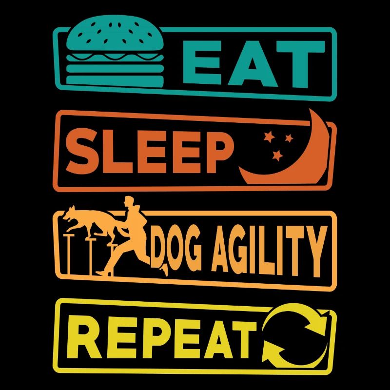 Manger Sommeil Chien Agilité Répéter