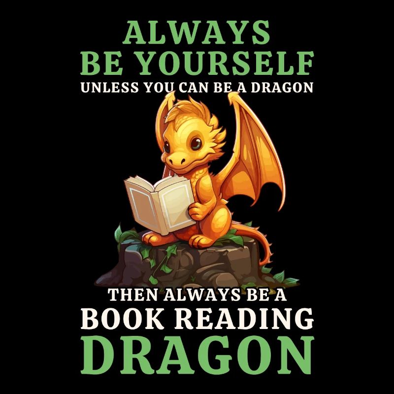 "Always Be Yourself" - Bücher lesen Gelber Drachen