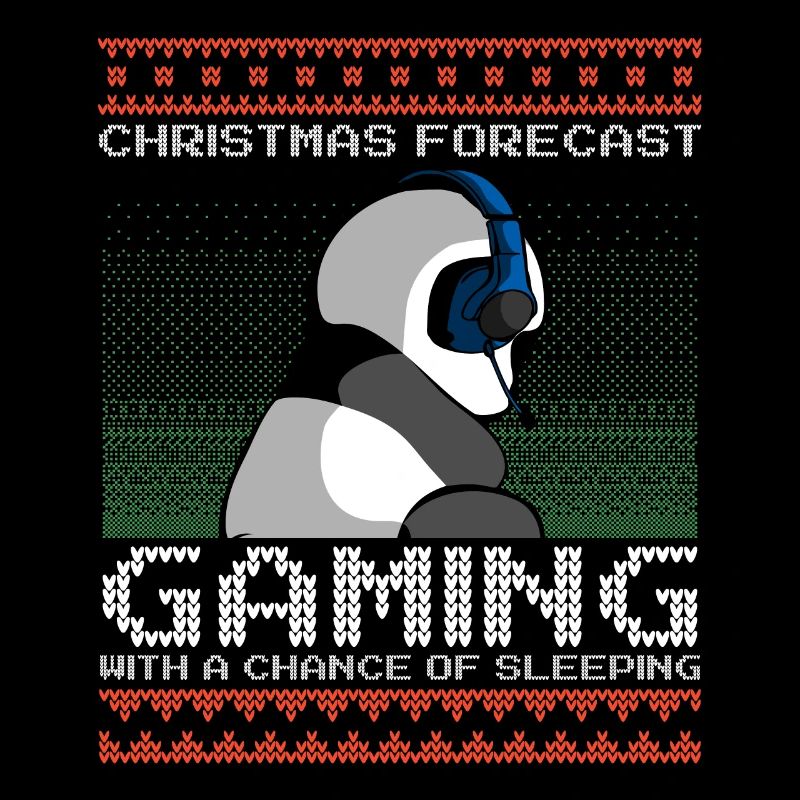 Funny Christmas Forecast Gaming Panda Ugly Xmas