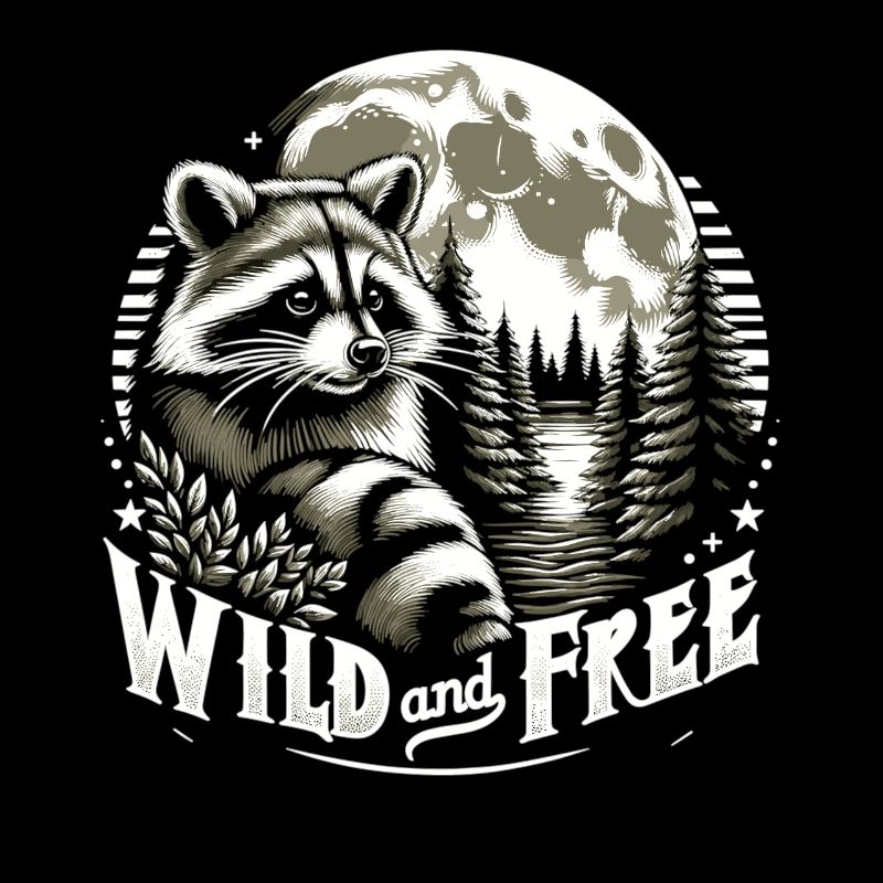 Moonlit Night Raccoon: Forest Secrets