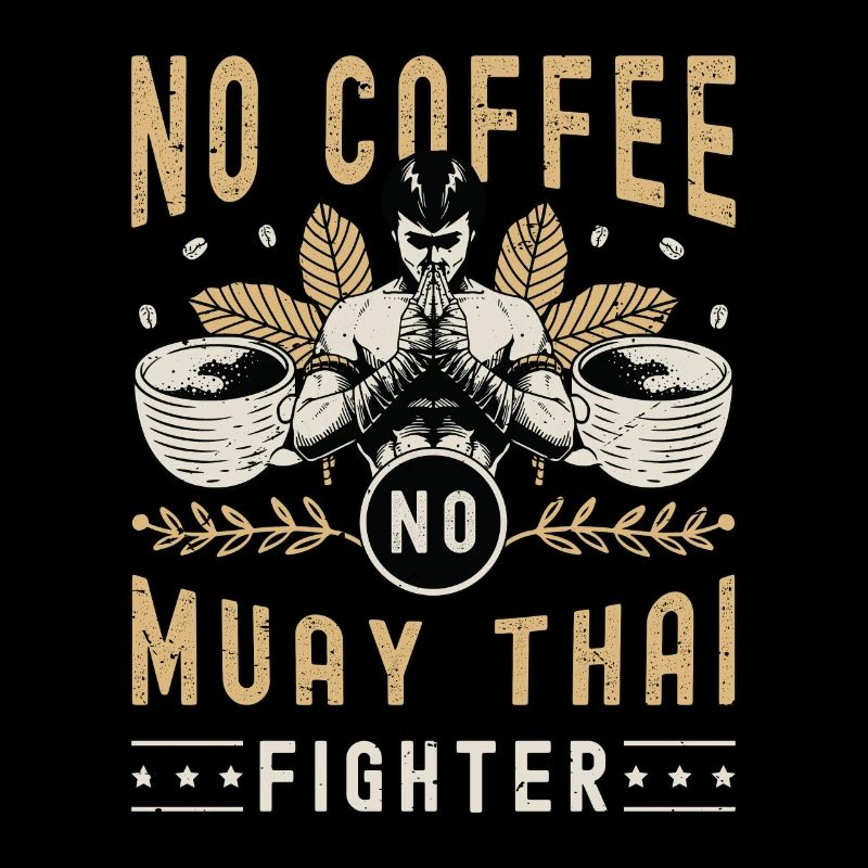Muay Thai Fighter Pas De Café Pas De Boxe Amateur De Café