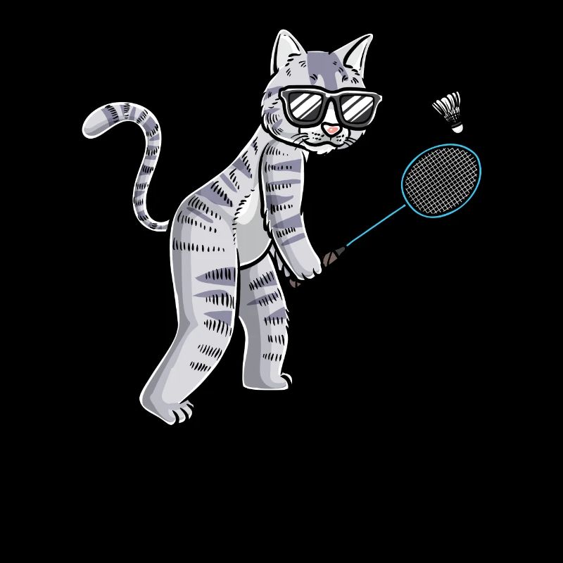 Lustige Badminton-katze