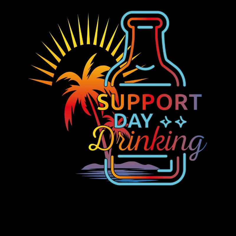 Support Day Drinking. Feiern, Erfrischung, Palmen,