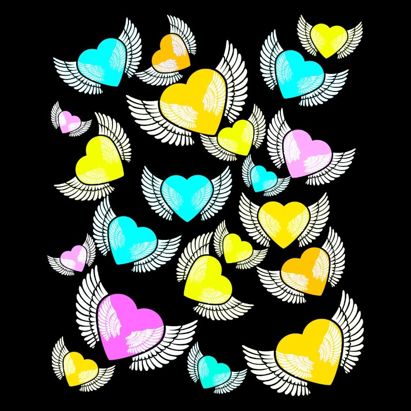 Ailes, coeurs, coeurs, amour, Saint-Valentin, Saint-Valentin
