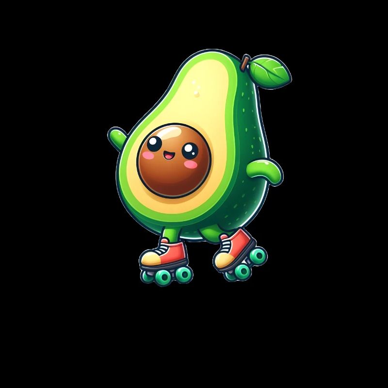 Avocado auf Rollschuhen