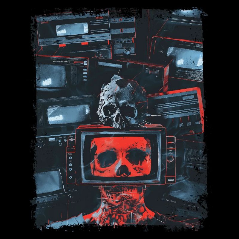 Skull Weirdcore Glitchcore Digital Horror Grunge