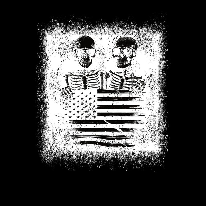 Skeleton American flag design