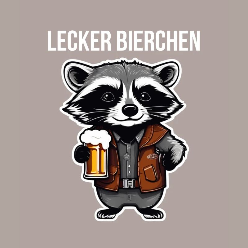 Waschbär mit Bier Lecker Bierchen Bier Meme