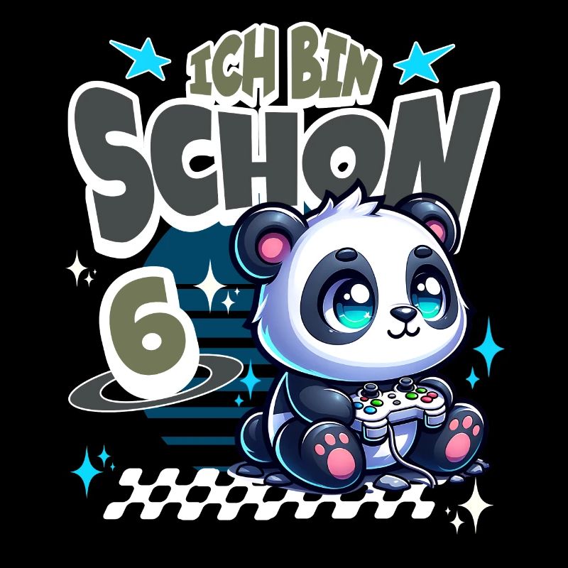 6. Geburtstag Kindergeburtstag Gaming Panda