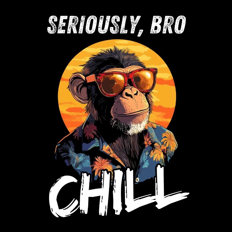 Seriously Bro Chill Affe Zocker Sonnenuntergang