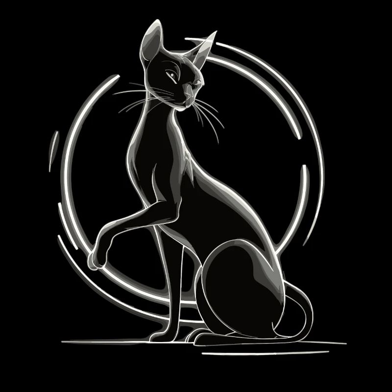 Chat noir et équilibre zen