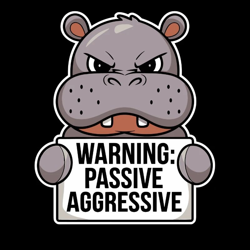 Warnung: Passiv Aggressiv Nilpferd