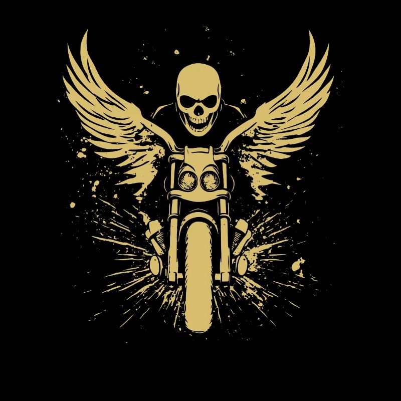 Skull with wings for bikers – motorcycle look