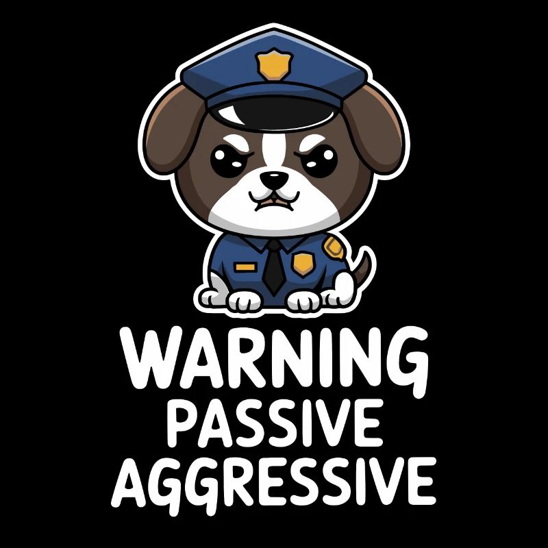 Warning Passive Aggressive Hundemotiv