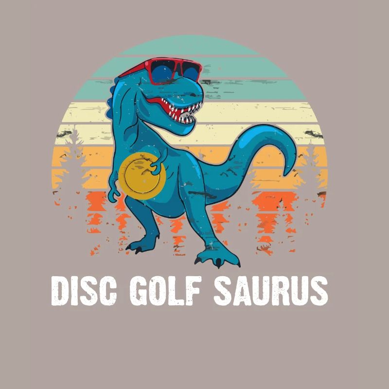 Disc Golfer Saurus - Dino Disc Golf Dinosaur