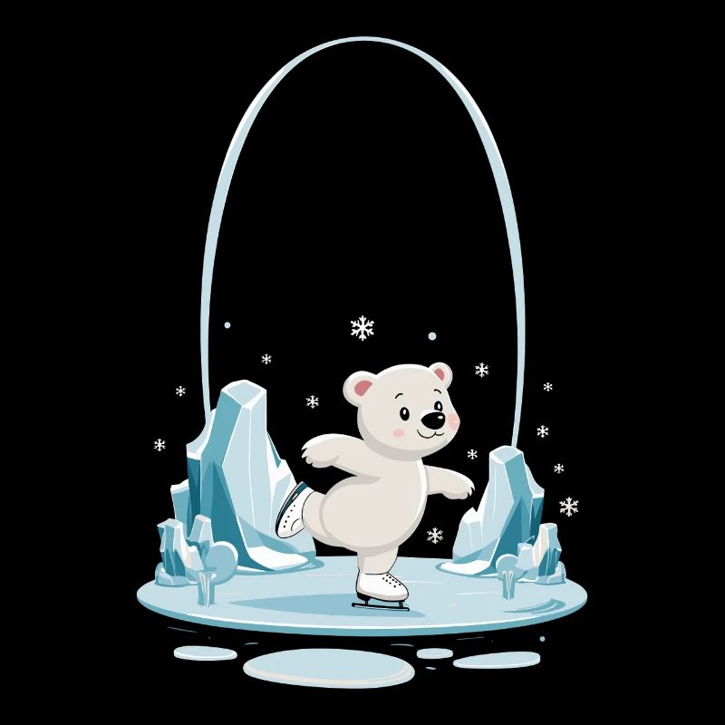 Ours polaire mignon patinant dans le