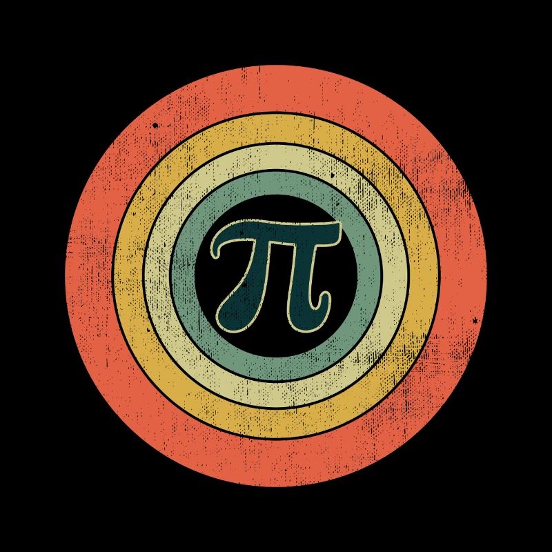 Retro Style Pi Tag Geometric Pattern Art
