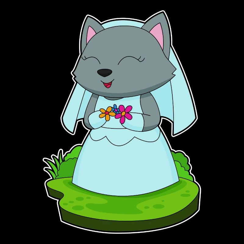 Cat Bride Fleurs Mariage