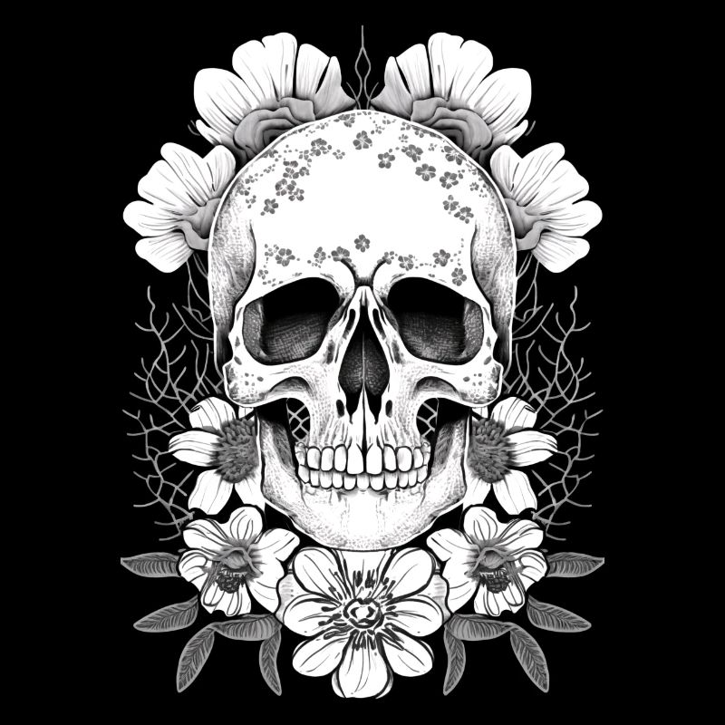 Crâne avec fleurs Art