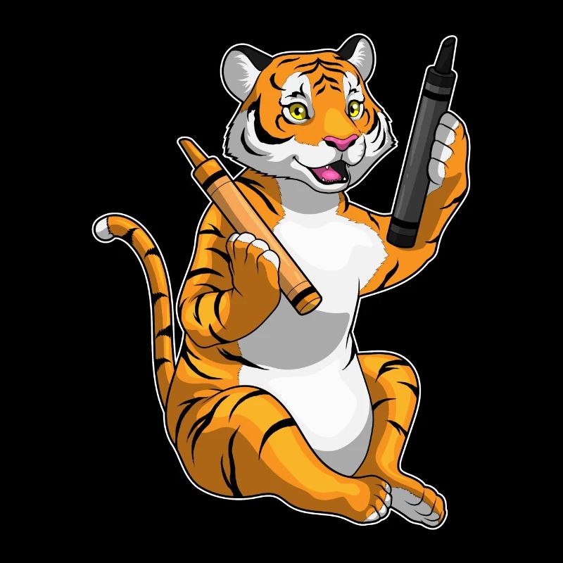 Tiger Schüler Buntstift Schule