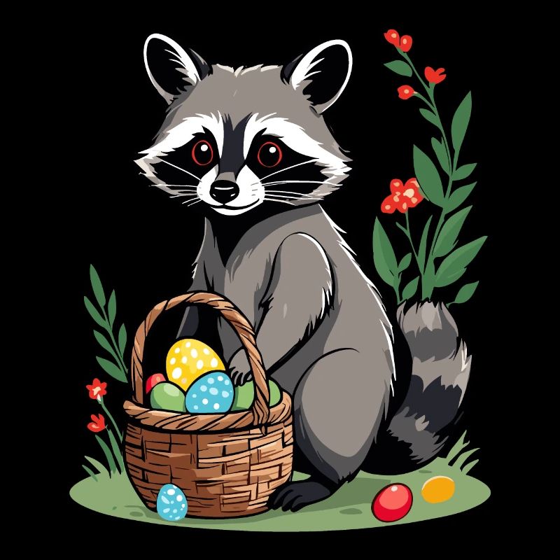 Funny Raccoon Costume Cute Easter Eggs