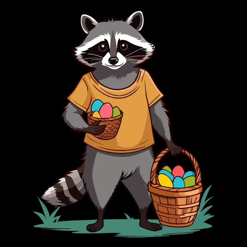 Funny Raccoon Costume Cute Easter Eggs