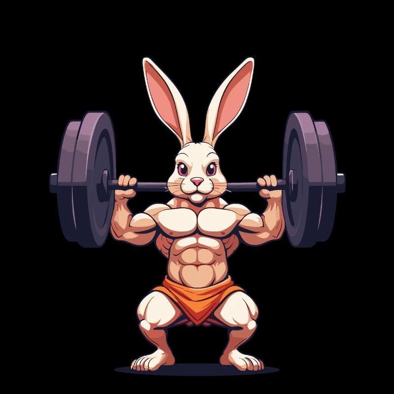 Osterhase Body Building Tier Lustiger Workout